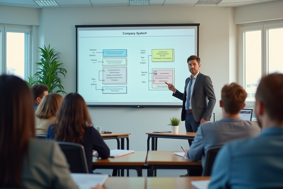 Groupe divers en formation sur la creation d entreprise
