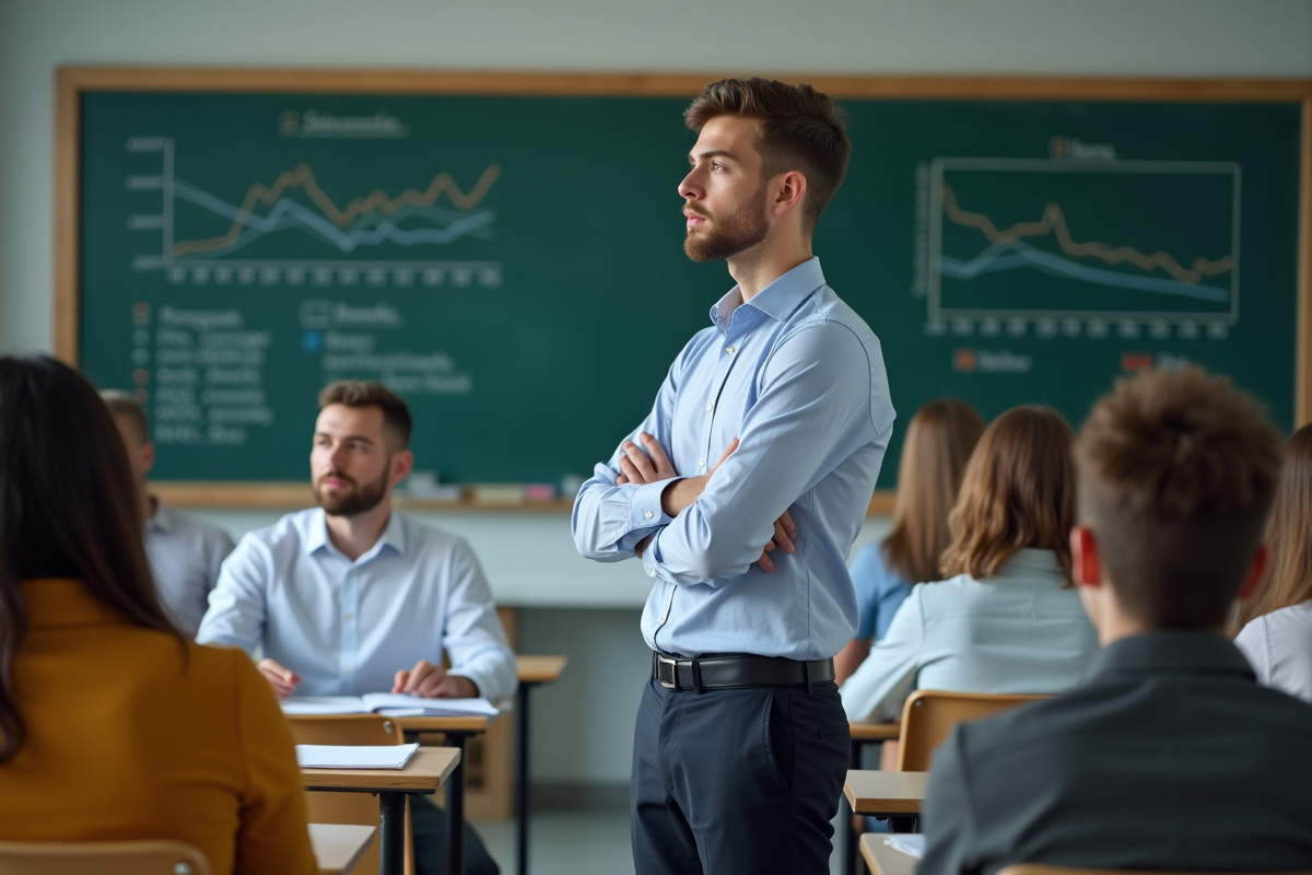 Jeune homme en classe lors d